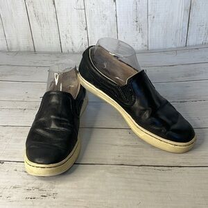 UGG Black Leather Fierce Slip On Loafers